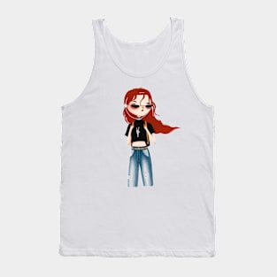 90s 2000s Alternative Rock Girl Drawing Illustration Tank Top